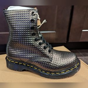 Dr. Marten 1460 Gunmetal Stud Embossed Leather Boots